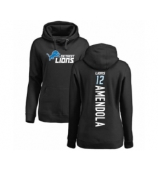 Football Women's Detroit Lions #12 Danny Amendola Black Backer Pullover Hoodie