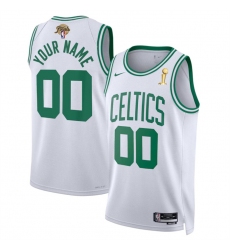Men's Boston Celtics Active Player Custom White 2024 Finals Champions Association Edition Stitched Basketball Jersey