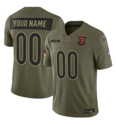 Men's Chicago Bears Active Player Custom Olive 2025 F.U.S.E. Salute to Service Limited Football Stitched Jersey