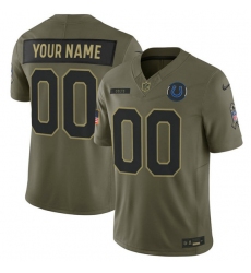 Men's Indianapolis Colts Active Player Custom Olive 2025 F.U.S.E. Salute to Service Limited Football Stitched Jersey