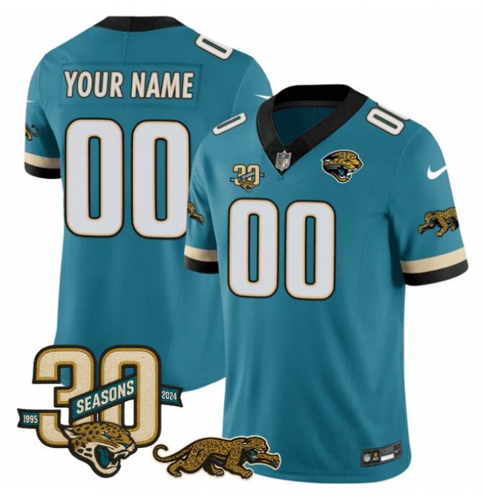 Men's Jacksonville Jaguars Active Player Custom Teal F.U.S.E With 30th Seasons Patch Vapor Limited Football Stitched Jersey