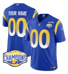 Youth Los Angeles Rams Active Player Custom Blue 2024 NFC West Champions F.U.S.E. Vapor Untouchable Stitched Football Jersey