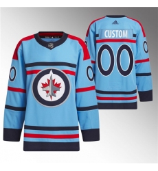 Men's Winnipeg Jets Custom Light Blue Anniversary Primegreen Stitched Jersey
