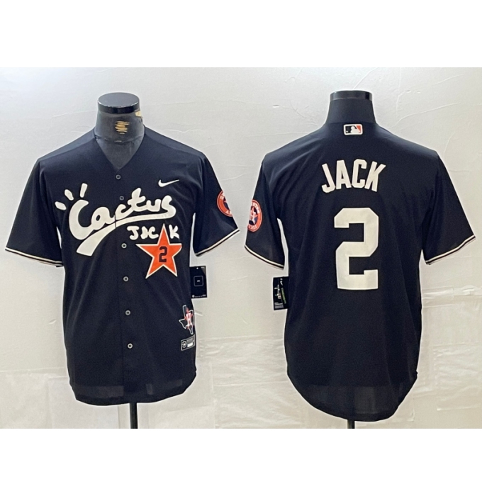 Men's Houston Astros #2 Alex Bregman Black Cactus Jack Vapor Premier Stitched Baseball Jersey