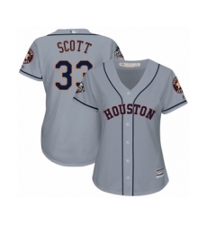 Women's Houston Astros #33 Mike Scott Authentic Grey Road Cool Base 2019 World Series Bound Baseball Jersey