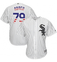 Men's Majestic Chicago White Sox #79 Jose Abreu Authentic White USA Flag Fashion MLB Jersey