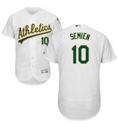 Men's Majestic Oakland Athletics #10 Marcus Semien White Home Flex Base Authentic Collection MLB Jersey