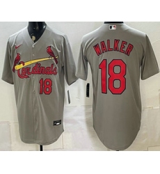 Men's St Louis Cardinals #18 Jordan Walker Grey Stitched Jersey