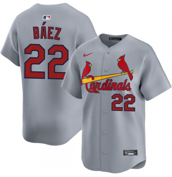 Men's St. Louis Cardinals #22 Joshua Báez Gray 2024 Away Limited Stitched Baseball Jersey