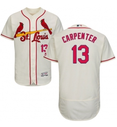 Men's Majestic St. Louis Cardinals #13 Matt Carpenter Cream Alternate Flex Base Authentic Collection MLB Jersey