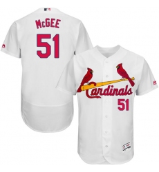 Men's Majestic St. Louis Cardinals #51 Willie McGee White Home Flex Base Authentic Collection MLB Jersey