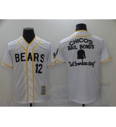 Bad News Bears #12 Chico's Bail White Bonds - Let Freedom Ring Button-Down Baseball Jersey