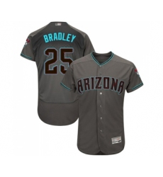 Men's Arizona Diamondbacks #25 Archie Bradley Gray Teal Alternate Authentic Collection Flex Base Baseball Jersey
