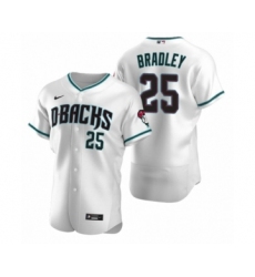 Men's Arizona Diamondbacks #25 Archie Bradley Nike White Teal Authentic 2020 Alternate Jersey