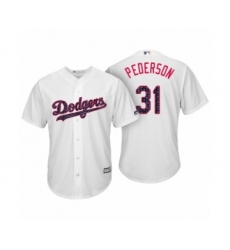 Men's Los Angeles Dodgers #31 Joc Pederson White 2017 Independence Day Cool Base Jersey