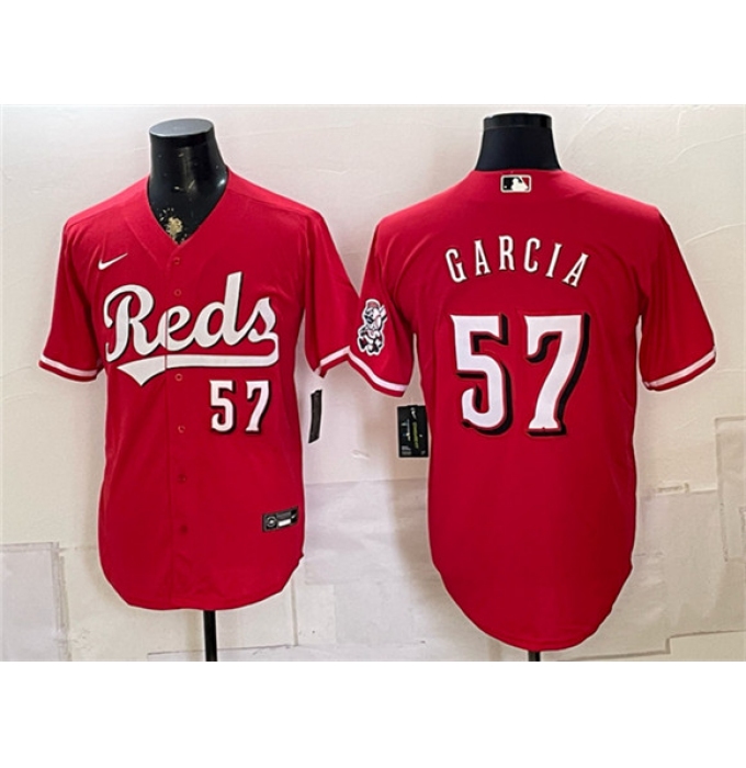 Men's Cincinnati Reds #57 Julian Garcia Red Stitched Baseball Jersey