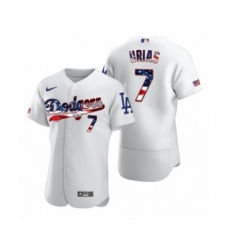 Men's Julio Urias #7 Los Angeles Dodgers White 2020 Stars & Stripes 4th of July Jersey