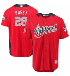 Men's Majestic San Francisco Giants #28 Buster Posey Game Red National League 2018 MLB All-Star MLB Jersey