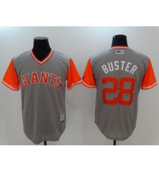 Men's San Francisco Giants #28 Buster Posey Gray Alternate Stitched Baseball Jersey