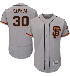 Men's Majestic San Francisco Giants #30 Orlando Cepeda Grey Alternate Flex Base Authentic Collection MLB Jersey