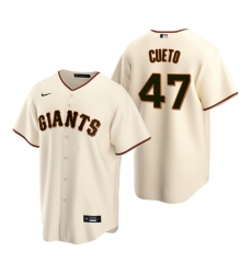 Men's Nike San Francisco Giants #47 Johnny Cueto Cream Home Stitched Baseball Jersey