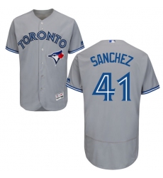Men's Majestic Toronto Blue Jays #41 Aaron Sanchez Grey Road Flex Base Authentic Collection MLB Jersey