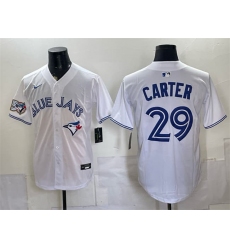 Men's Toronto Blue Jays #29 Joe Carter White 50 Seasons Stitched Baseball Jersey