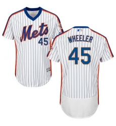 Men's Majestic New York Mets #45 Zack Wheeler White Alternate Flex Base Authentic Collection MLB Jersey