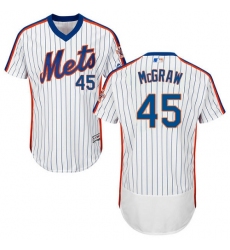 Men's Majestic New York Mets #45 Tug McGraw White Alternate Flex Base Authentic Collection MLB Jersey