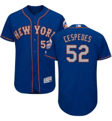 Men's Majestic New York Mets #52 Yoenis Cespedes Royal/Gray Alternate Flex Base Authentic Collection MLB Jersey