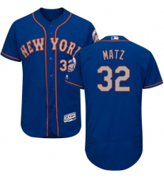 Men's Majestic New York Mets #32 Steven Matz Royal/Gray Alternate Flex Base Authentic Collection MLB Jersey