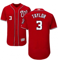 Men's Majestic Washington Nationals #3 Michael Taylor Red Alternate Flex Base Authentic Collection MLB Jersey