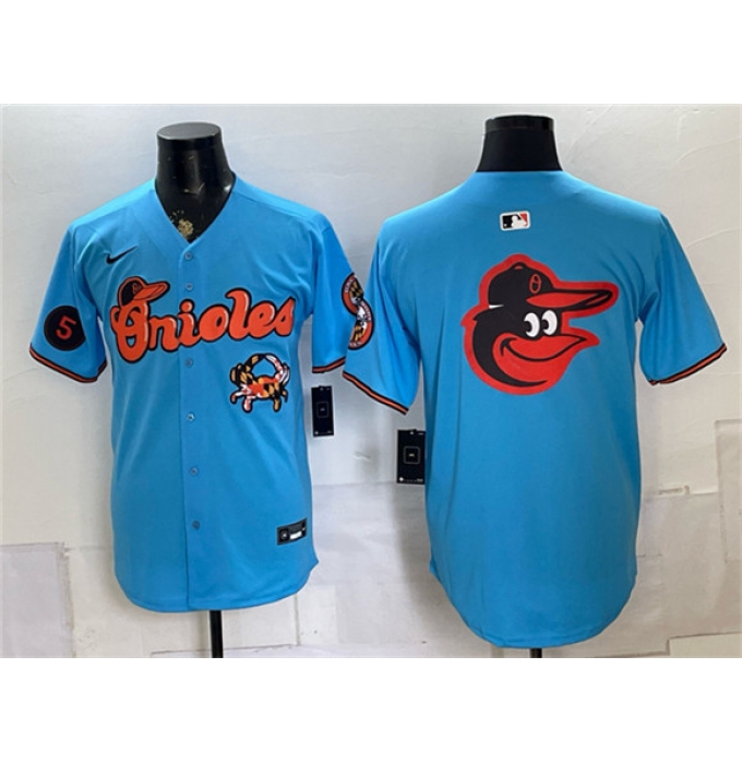 Men's Baltimore Orioles Team Big Logo Blue With Vapor Premier Limited Stitched Baseball Jersey
