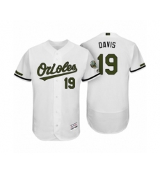 Men's Baltimore Orioles #19 Chris Davis White 2017 Memorial Day Collection Flexbase Jersey