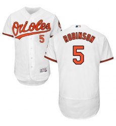 Men's Majestic Baltimore Orioles #5 Brooks Robinson White Home Flex Base Authentic Collection MLB Jersey