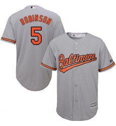 Youth Majestic Baltimore Orioles #5 Brooks Robinson Replica Grey Road Cool Base MLB Jersey