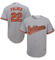 Youth Majestic Baltimore Orioles #22 Jim Palmer Replica Grey Road Cool Base MLB Jersey