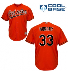 Youth Majestic Baltimore Orioles #33 Eddie Murray Authentic Orange Alternate Cool Base MLB Jersey