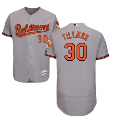 Men's Majestic Baltimore Orioles #30 Chris Tillman Grey Road Flex Base Authentic Collection MLB Jersey