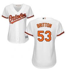 Women's Majestic Baltimore Orioles #53 Zach Britton Replica White Home Cool Base MLB Jersey
