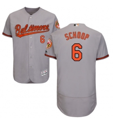 Men's Majestic Baltimore Orioles #6 Jonathan Schoop Grey Road Flex Base Authentic Collection MLB Jersey