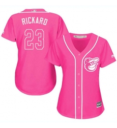 Women's Majestic Baltimore Orioles #23 Joey Rickard Replica Pink Fashion Cool Base MLB Jersey