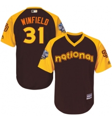 Youth Majestic San Diego Padres #31 Dave Winfield Authentic Brown 2016 All-Star National League BP Cool Base Cool Base MLB Jersey