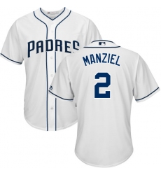 Men's Majestic San Diego Padres #2 Johnny Manziel Replica White Home Cool Base MLB Jersey