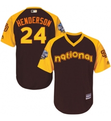 Youth Majestic San Diego Padres #24 Rickey Henderson Authentic Brown 2016 All-Star National League BP Cool Base Cool Base MLB Jersey