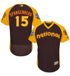 Men's Majestic San Diego Padres #15 Cory Spangenberg Brown 2016 All-Star National League BP Authentic Collection Flex Base MLB Jersey