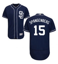 Men's Majestic San Diego Padres #15 Cory Spangenberg Navy Blue Alternate Flexbase Authentic Collection MLB Jersey