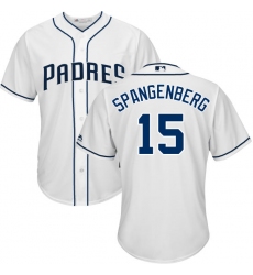 Men's Majestic San Diego Padres #15 Cory Spangenberg Replica White Home Cool Base MLB Jersey