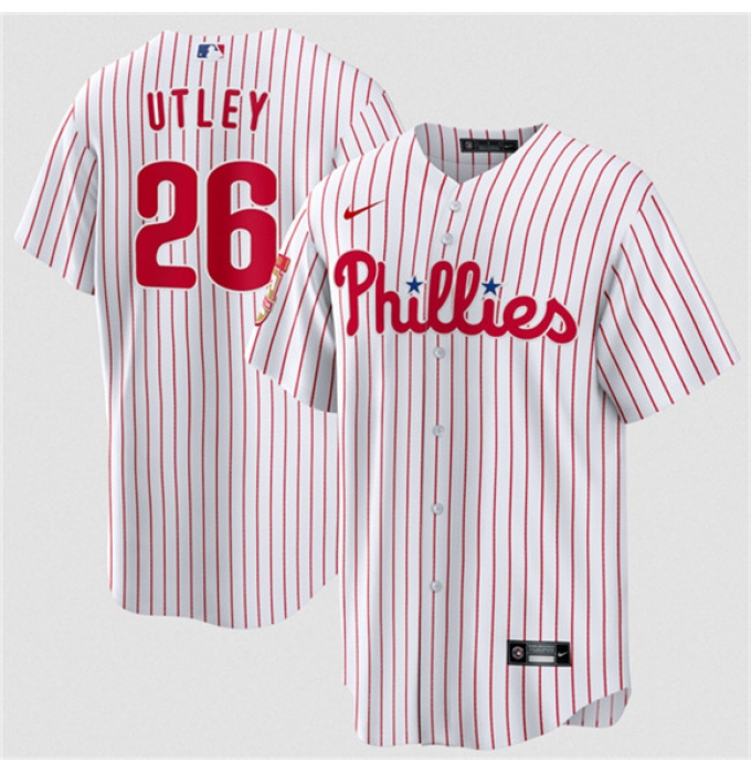 Men's Philadelphia Phillies #26 Chase Utley White 2026 Cool Base Stitched Jersey