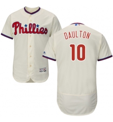 Men's Majestic Philadelphia Phillies #10 Darren Daulton Cream Alternate Flex Base Authentic Collection MLB Jersey